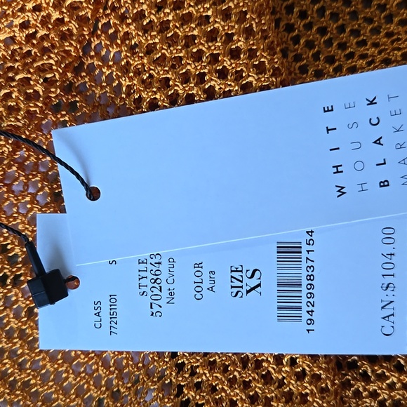 WHITE HOUSE BLACK MARKET NET COVERUP OPEN DUSTER CARDIGAN NWT XS AURA GOLD - Picture 11 of 14